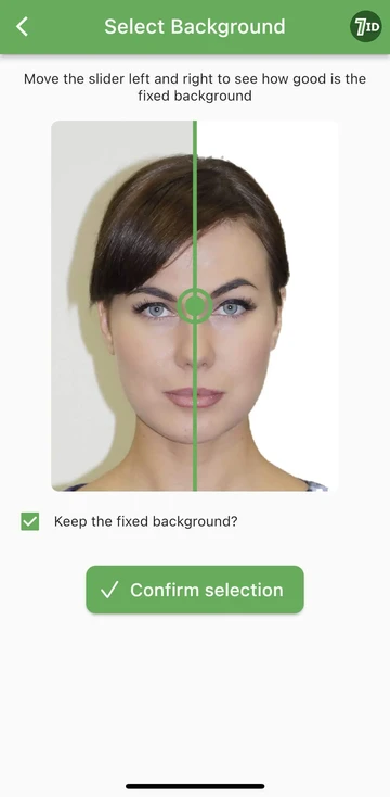 7ID 앱: 35x45 사진 흰색 배경