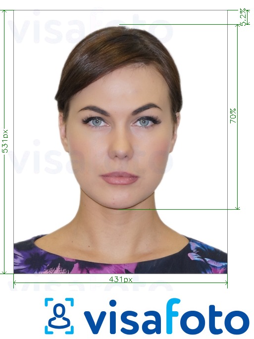 Primjer fotografije za Brazilska putovnica na mreži 431x531 px s točno određenom veličinom