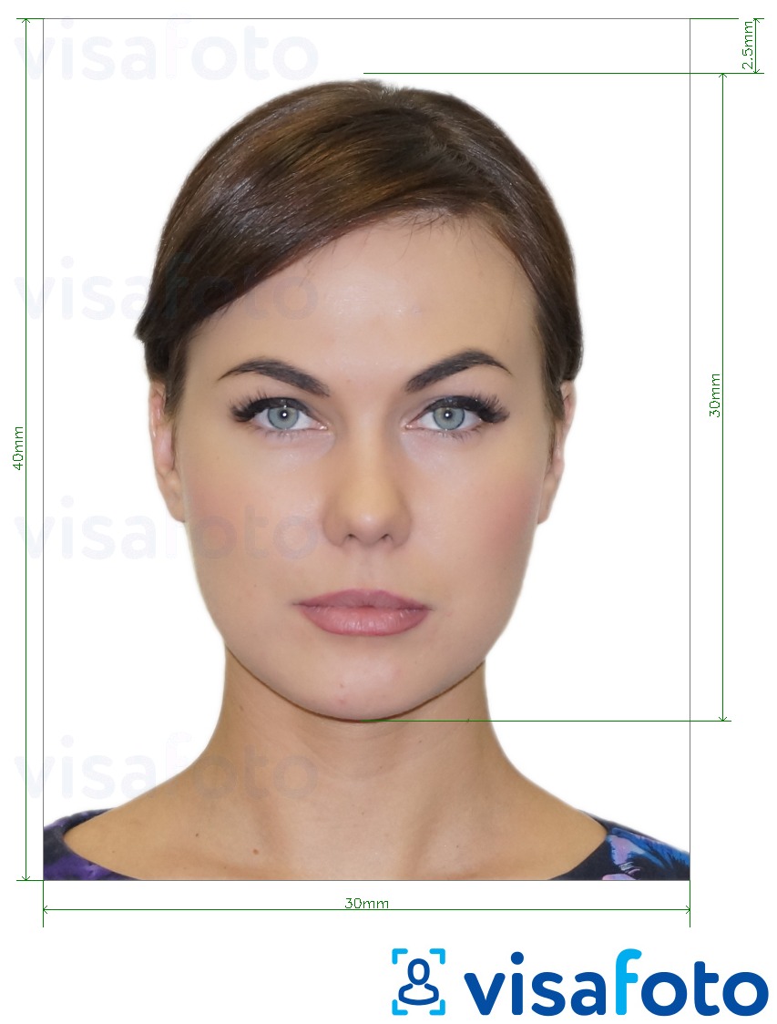 Primjer fotografije za Ciparska osobna iskaznica (ciparska iskaznica) 4x3 cm s točno određenom veličinom