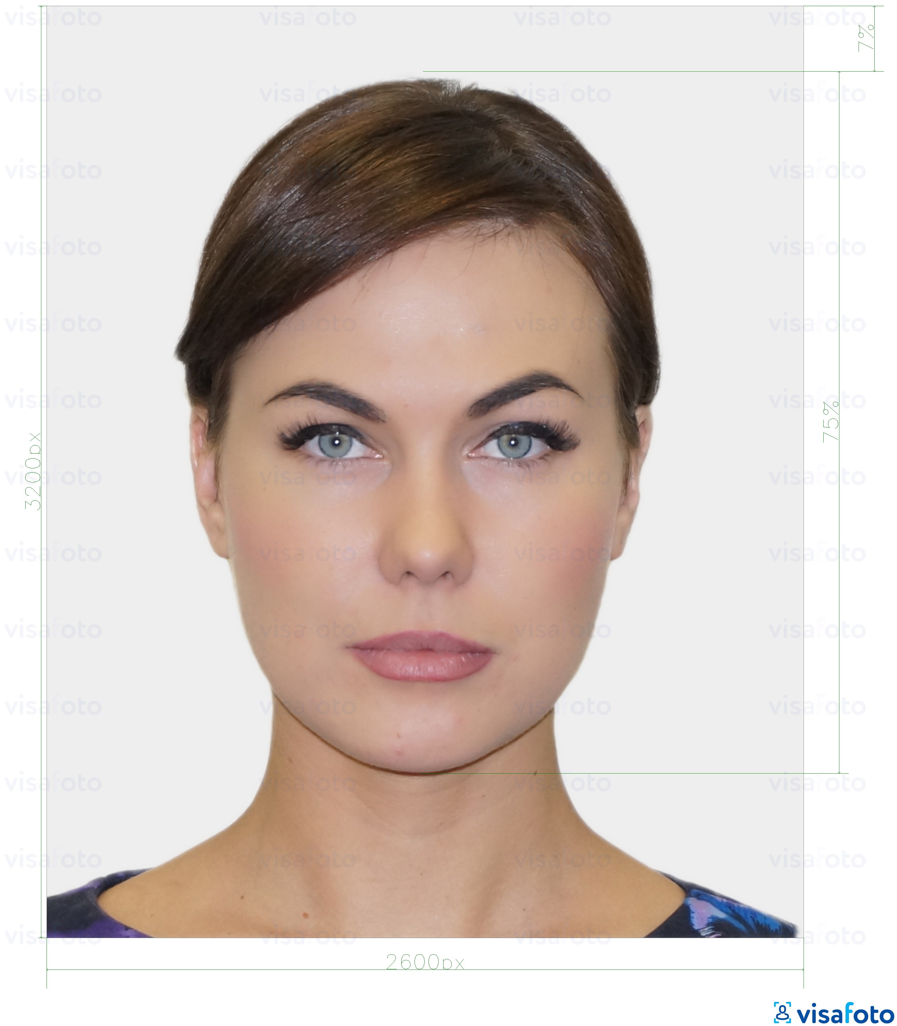 Primjer fotografije za Estonska rezidentna digitalna osobna iskaznica 1300x1600 piksela s točno određenom veličinom
