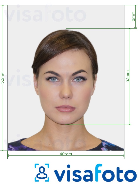 Primjer fotografije za E-viza Gruzije 472 x 591 piksela (4x5 cm) s točno određenom veličinom