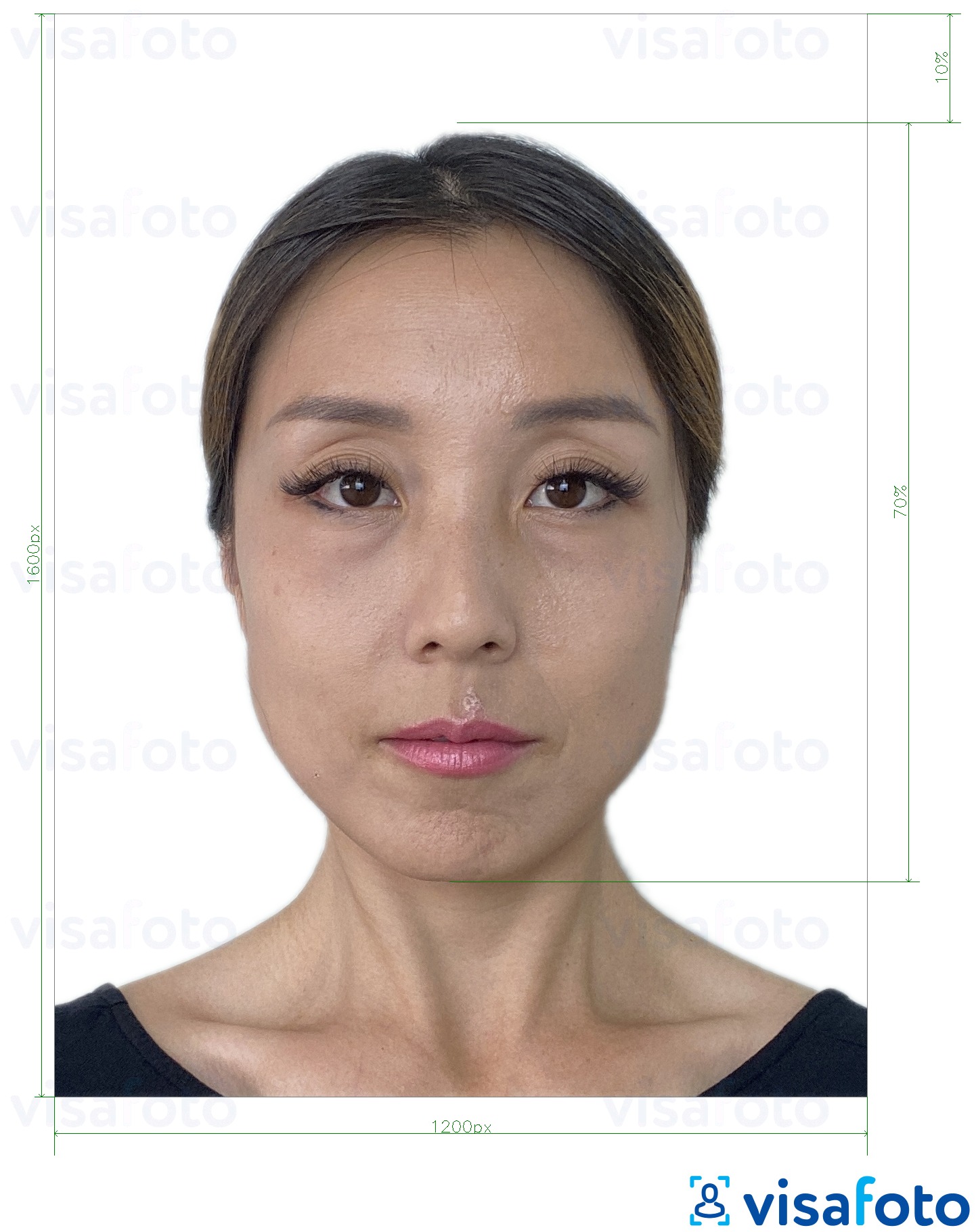 Primjer fotografije za Hong Kong online e-putovnica 1200x1600 piksela s točno određenom veličinom