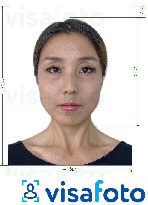Primjer fotografije za Mongolija putovnica online s točno određenom veličinom