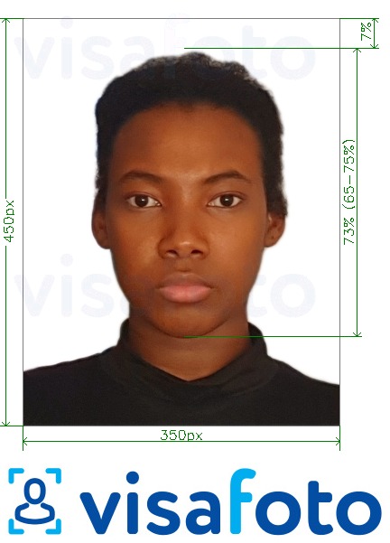 Primjer fotografije za Internetska viza za Nigeriju 200-450 piksela s točno određenom veličinom