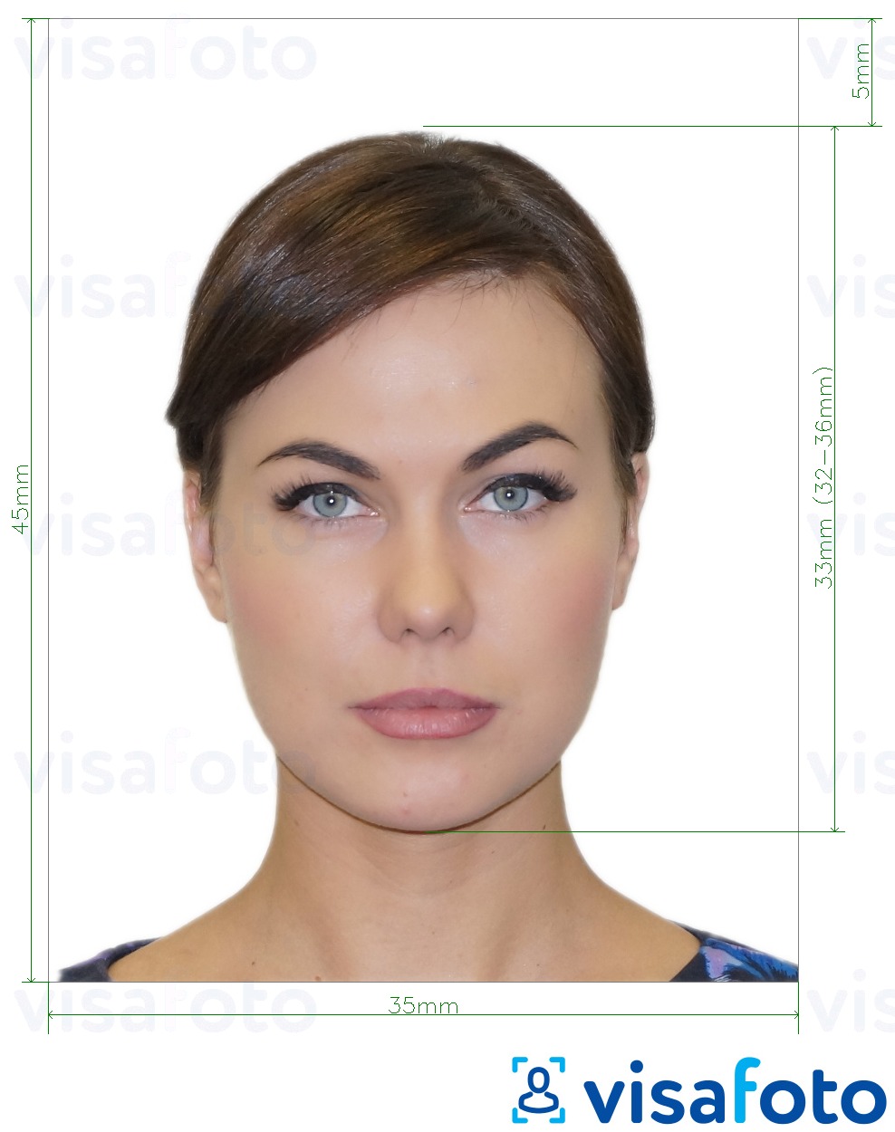 Primjer fotografije za Ruski navijački ID  piksela s točno određenom veličinom