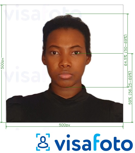 Primjer fotografije za Turistička viza za istočnu Afriku u Ruandi online s točno određenom veličinom