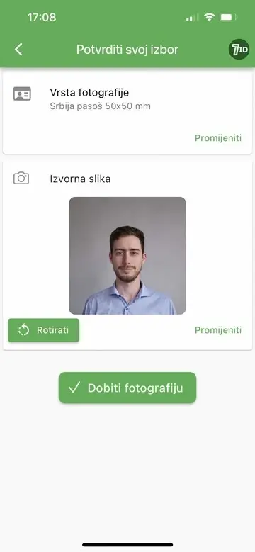 7ID App: Serbia Passport Photo Size